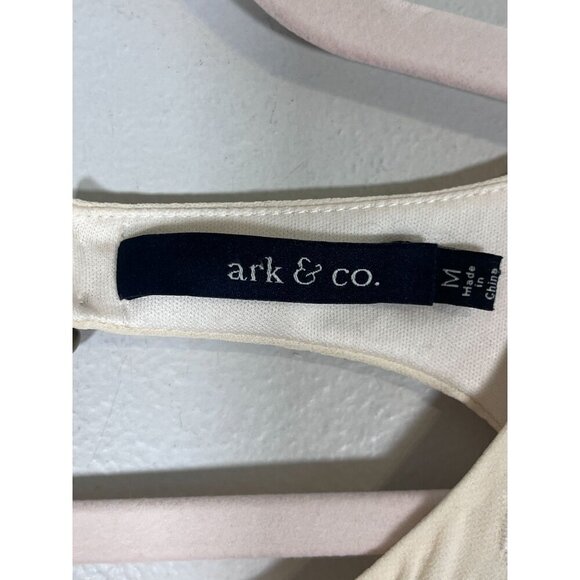 Ark & Co Floral Lace Cutout Dress M Cream Sheath Old Money Retro Classic Chic - Picture 2 of 15